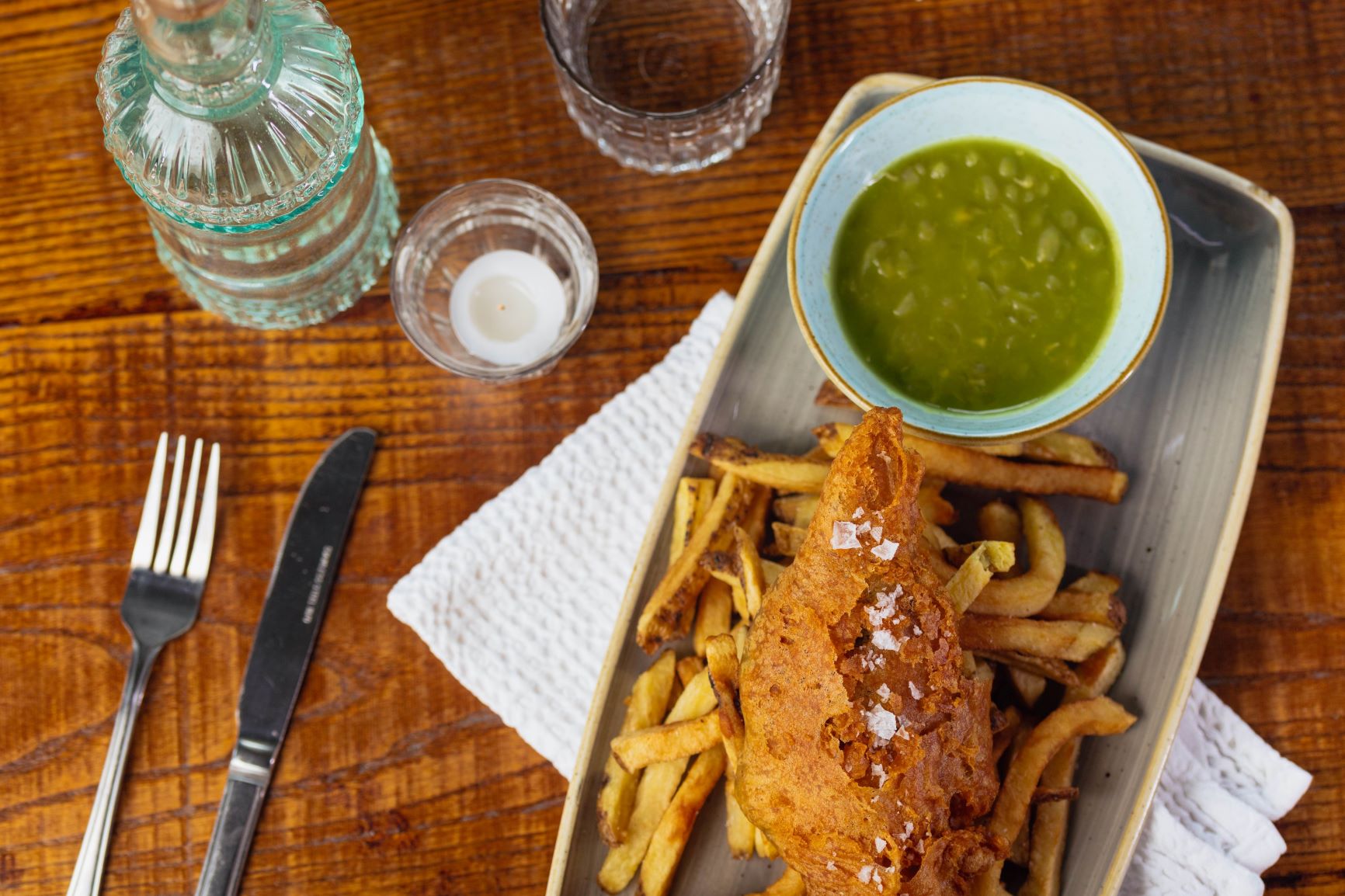 Fish and chips at The British Oak