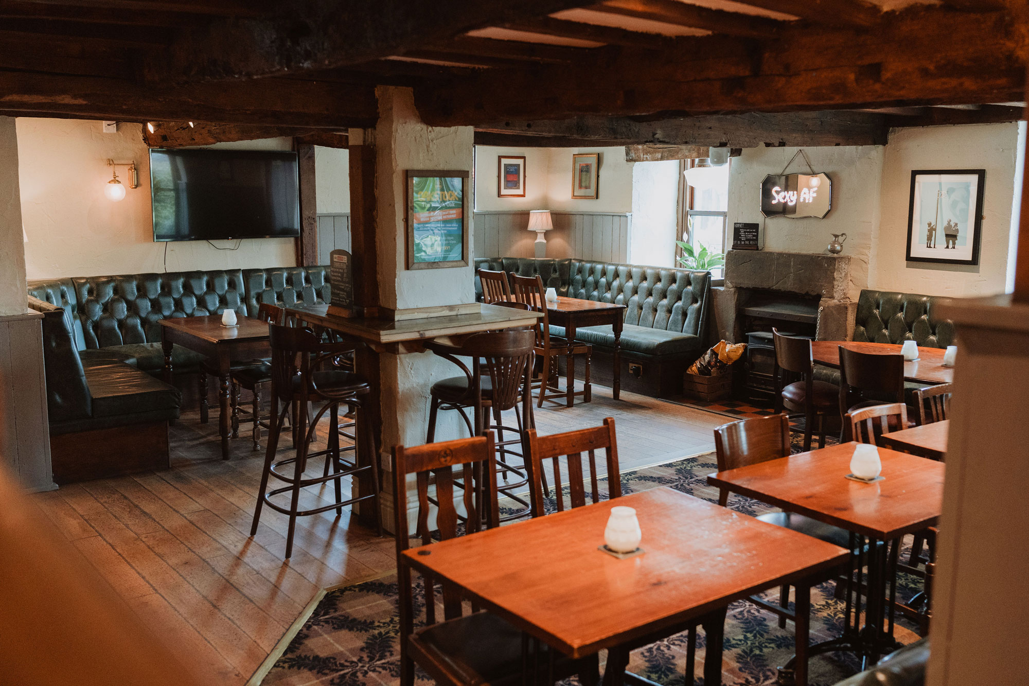 Main dining area at The British Oak